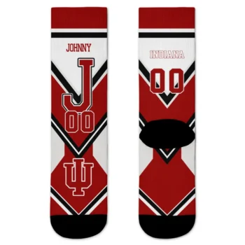 Indiana Hoosiers Socks Custom Arrow Blocks Red Best Selling