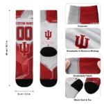 Indiana Hoosiers Socks Custom Geometric Tech Red Best Selling