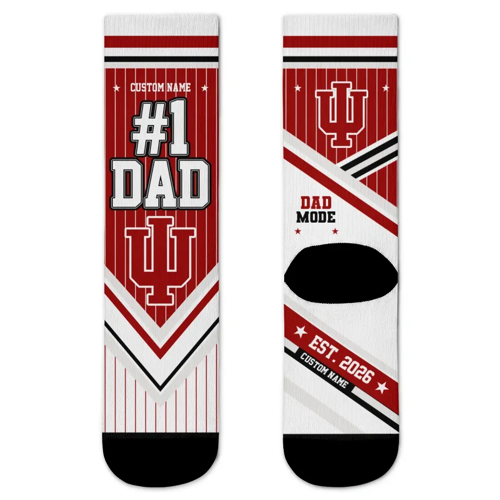 Indiana Hoosiers Socks Custom Pinstripe Chevron Red White Best Selling Indiana Hoosiers Socks Custom Pinstripe Chevron Red White Best Selling