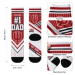 Indiana Hoosiers Socks Custom Pinstripe Chevron Red White Best Selling