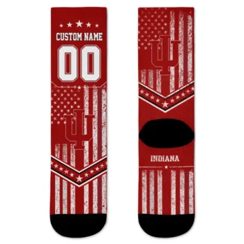Indiana Hoosiers Socks Custom Star Stripes Red White Best Selling