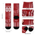 Indiana Hoosiers Socks Custom Star Stripes Red White Best Selling