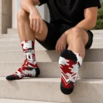 Indiana Hoosiers Socks Custom Woodland Camo Red Best Selling