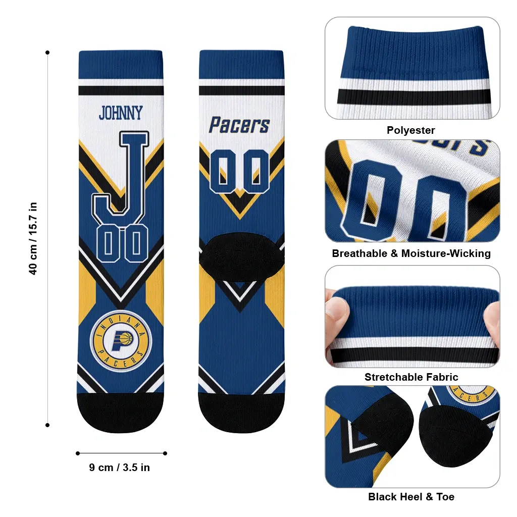 Indiana Pacers Socks Customized Arrow Blocks Blue High Quality Indiana Pacers Socks Customized Arrow Blocks Blue High Quality