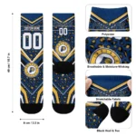 Indiana Pacers Socks Customized Leopard Print Blue Black Best Selling