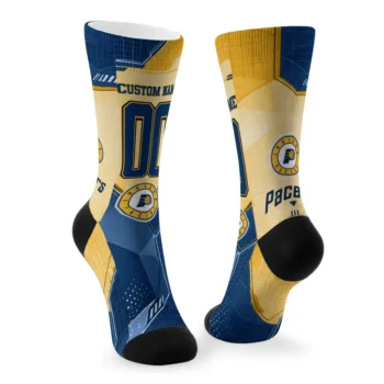 Indiana Pacers Socks Personalized Geometric Tech Blue Fashion Forward