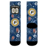 Indiana Pacers Socks Personalized Scattered Icons Blue Best Selling