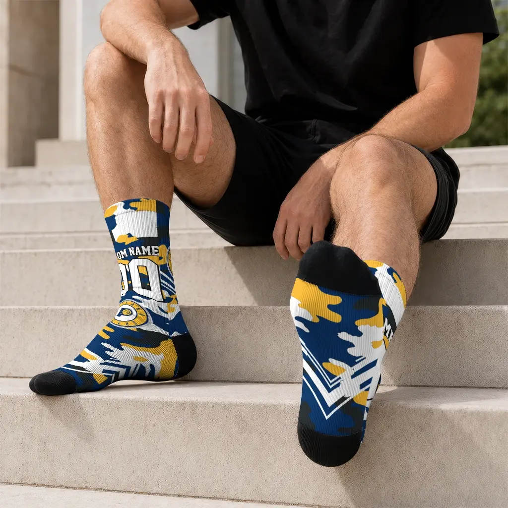 Indiana Pacers Socks Personalized Woodland Camo Blue Latest Model Indiana Pacers Socks Personalized Woodland Camo Blue Latest Model