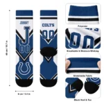 Indianapolis Colts Socks Customized Arrow Blocks Blue Best Selling