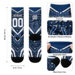 Indianapolis Colts Socks Customized Leopard Print Blue Black Best Selling
