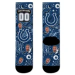 Indianapolis Colts Socks Personalized Scattered Icons Blue Best Selling