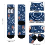 Indianapolis Colts Socks Personalized Scattered Icons Blue Best Selling