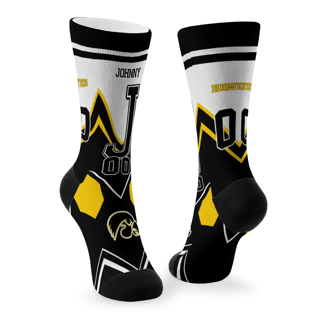Iowa Hawkeyes Socks Personalized Arrow Blocks Black Fashion Forward Iowa Hawkeyes Socks Personalized Arrow Blocks Black Fashion Forward