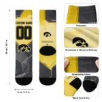 Iowa Hawkeyes Socks Personalized Geometric Tech Black Best Selling