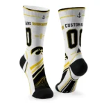 Iowa Hawkeyes Socks Personalized Nautical Icons Black White Best Selling