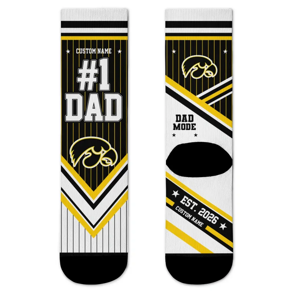 Iowa Hawkeyes Socks Personalized Pinstripe Chevron Black White Best Selling Iowa Hawkeyes Socks Personalized Pinstripe Chevron Black White Best Selling