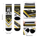 Iowa Hawkeyes Socks Personalized Pinstripe Chevron Black White Best Selling