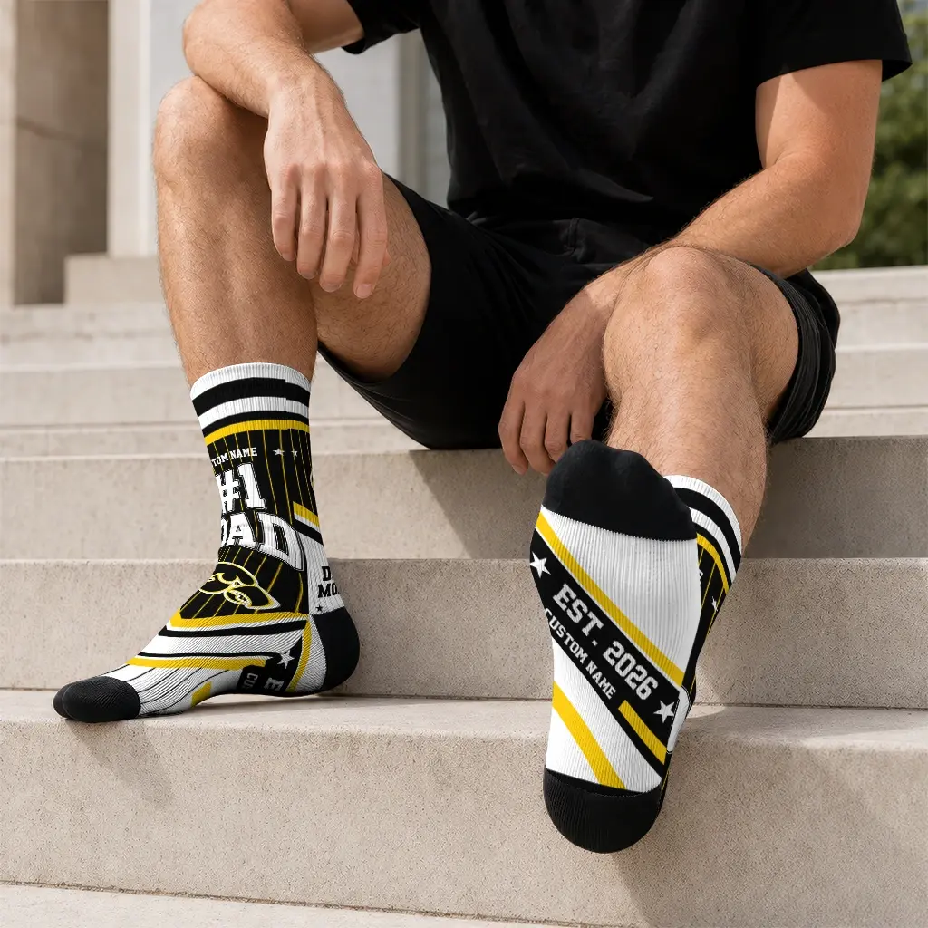 Iowa Hawkeyes Socks Personalized Pinstripe Chevron Black White Latest Model Iowa Hawkeyes Socks Personalized Pinstripe Chevron Black White Latest Model