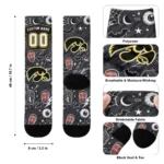 Iowa Hawkeyes Socks Personalized Scattered Icons Black Best Selling