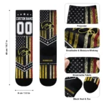 Iowa Hawkeyes Socks Personalized Star Stripes Black White Best Selling