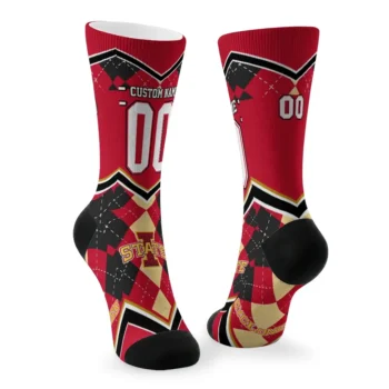 Iowa State Cyclones Socks Customized Argyle Pattern Red Fashion Forward