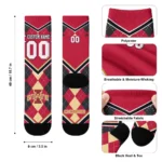 Iowa State Cyclones Socks Customized Argyle Pattern Red Best Selling