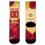 Iowa State Cyclones Socks Customized Geometric Tech Red Best Selling