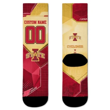 Iowa State Cyclones Socks Customized Geometric Tech Red Best Selling