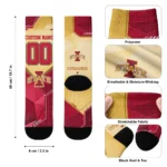 Iowa State Cyclones Socks Customized Geometric Tech Red Best Selling