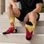 Iowa State Cyclones Socks Customized Geometric Tech Red Best Selling
