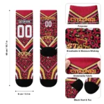Iowa State Cyclones Socks Customized Leopard Print Red Black Best Selling
