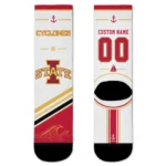 Iowa State Cyclones Socks Customized Nautical Icons Red White Best Selling