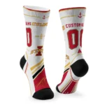 Iowa State Cyclones Socks Customized Nautical Icons Red White Best Selling