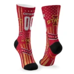 Iowa State Cyclones Socks Customized Star Stripes Red White Best Selling
