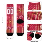 Iowa State Cyclones Socks Customized Star Stripes Red White Best Selling