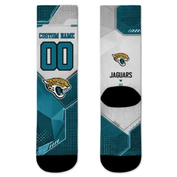 Jacksonville Jaguars Socks Custom Geometric Tech Teal Best Selling