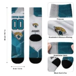 Jacksonville Jaguars Socks Custom Geometric Tech Teal Best Selling