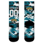 Jacksonville Jaguars Socks Custom Woodland Camo Teal Best Selling