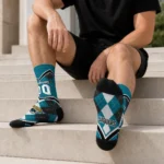 Jacksonville Jaguars Socks Customized Argyle Pattern Teal Best Selling