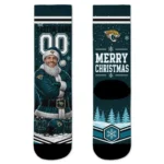 Jacksonville Jaguars Socks Customized Snowy Scene Teal White Best Selling