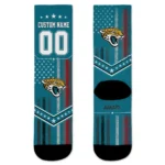 Jacksonville Jaguars Socks Customized Star Stripes Teal White Best Selling