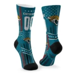 Jacksonville Jaguars Socks Customized Star Stripes Teal White Best Selling