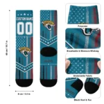 Jacksonville Jaguars Socks Customized Star Stripes Teal White Best Selling