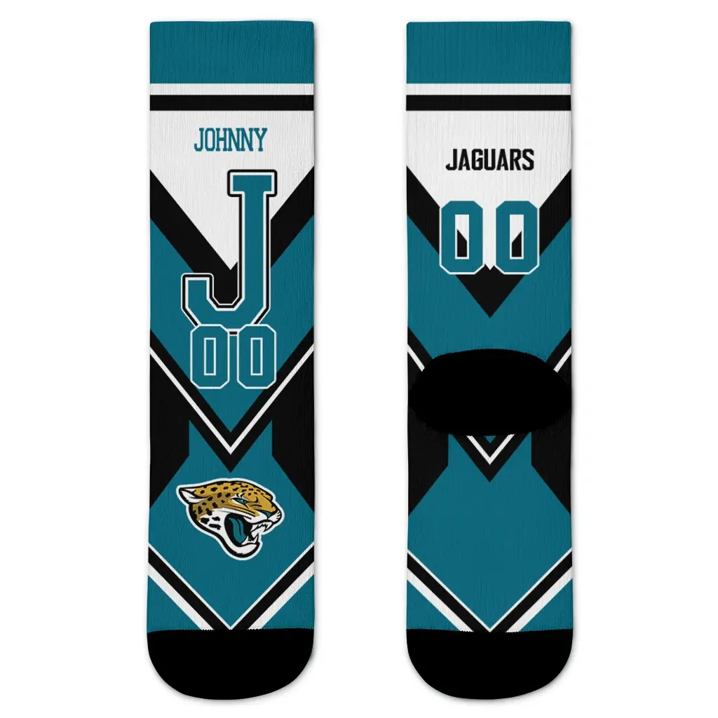 Jacksonville Jaguars Socks Personalized Arrow Blocks Teal Best Selling Jacksonville Jaguars Socks Personalized Arrow Blocks Teal Best Selling
