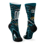 Jacksonville Jaguars Socks Personalized Leopard Print Teal Black Best Selling