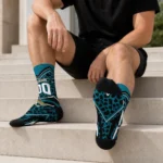 Jacksonville Jaguars Socks Personalized Leopard Print Teal Black Best Selling