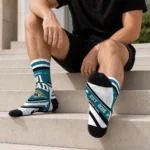 jacksonville-jaguars-socks-personalized-pinstripe-chevron-teal-white-best-selling.webp