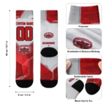Jacksonville State Gamecocks Socks Customized Geometric Tech Red Best Selling