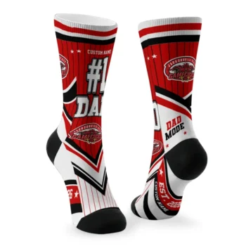 Jacksonville State Gamecocks Socks Customized Pinstripe Chevron Red White Fashion Forward