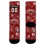 Jacksonville State Gamecocks Socks Customized Scattered Icons Red Best Selling